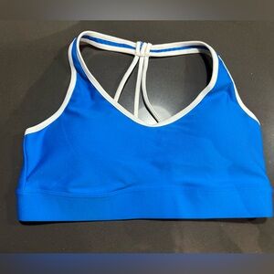 Blue and white under armor size medium sports bra